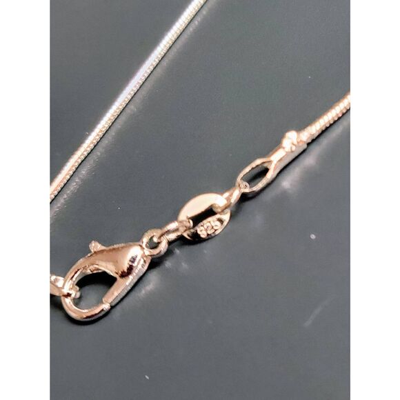 Mom Mother Sterling Silver 925 Heart Gem Pendant on Snake Rope Chain Necklace - Picture 11 of 14